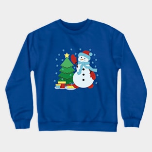 Christmas. Snowman. Christmas tree. Presents. Crewneck Sweatshirt